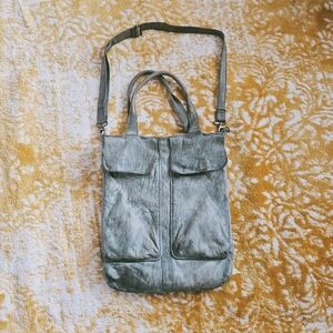 Vintage Green Leather Messenger Bag